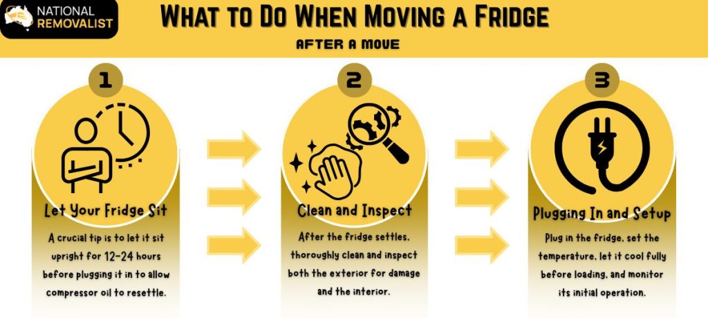 how to move a fridge: after the move