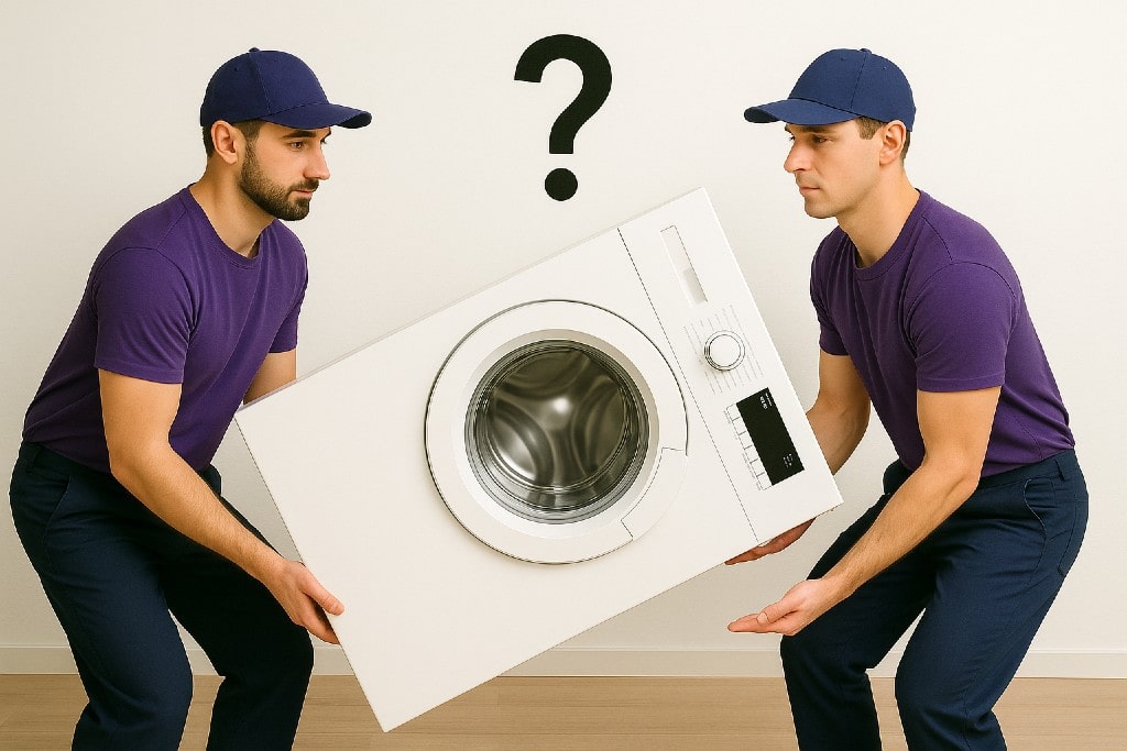 can you lay washing machine down